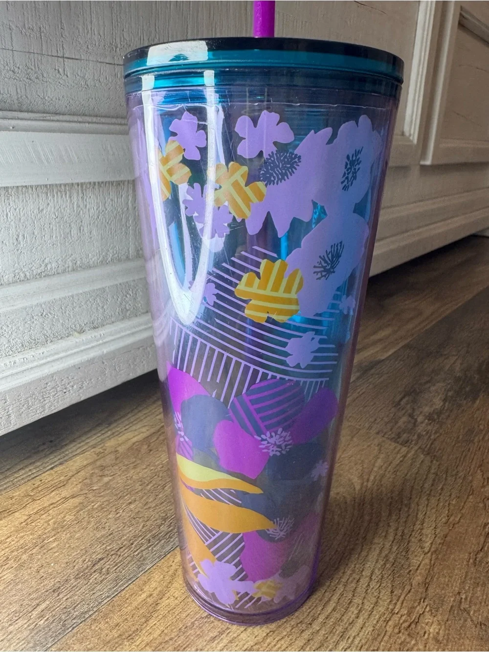 Starbucks purple floral